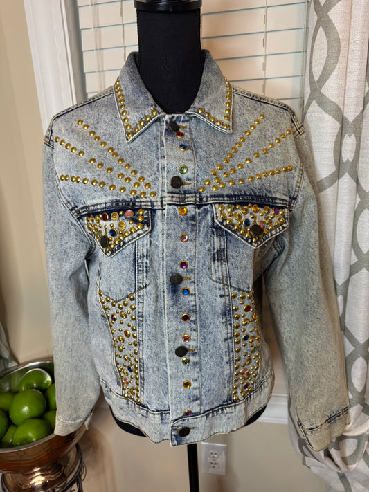 Vintage Bejeweled Denim Jacket