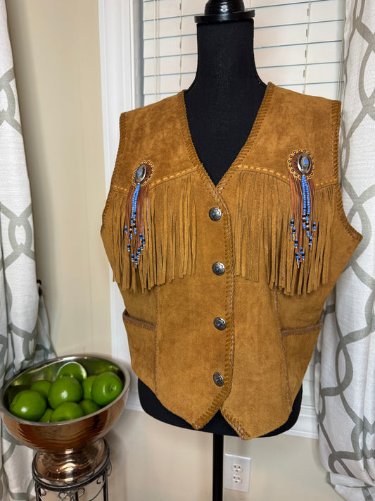 Cripple Creek Beaded and Fringe Vest