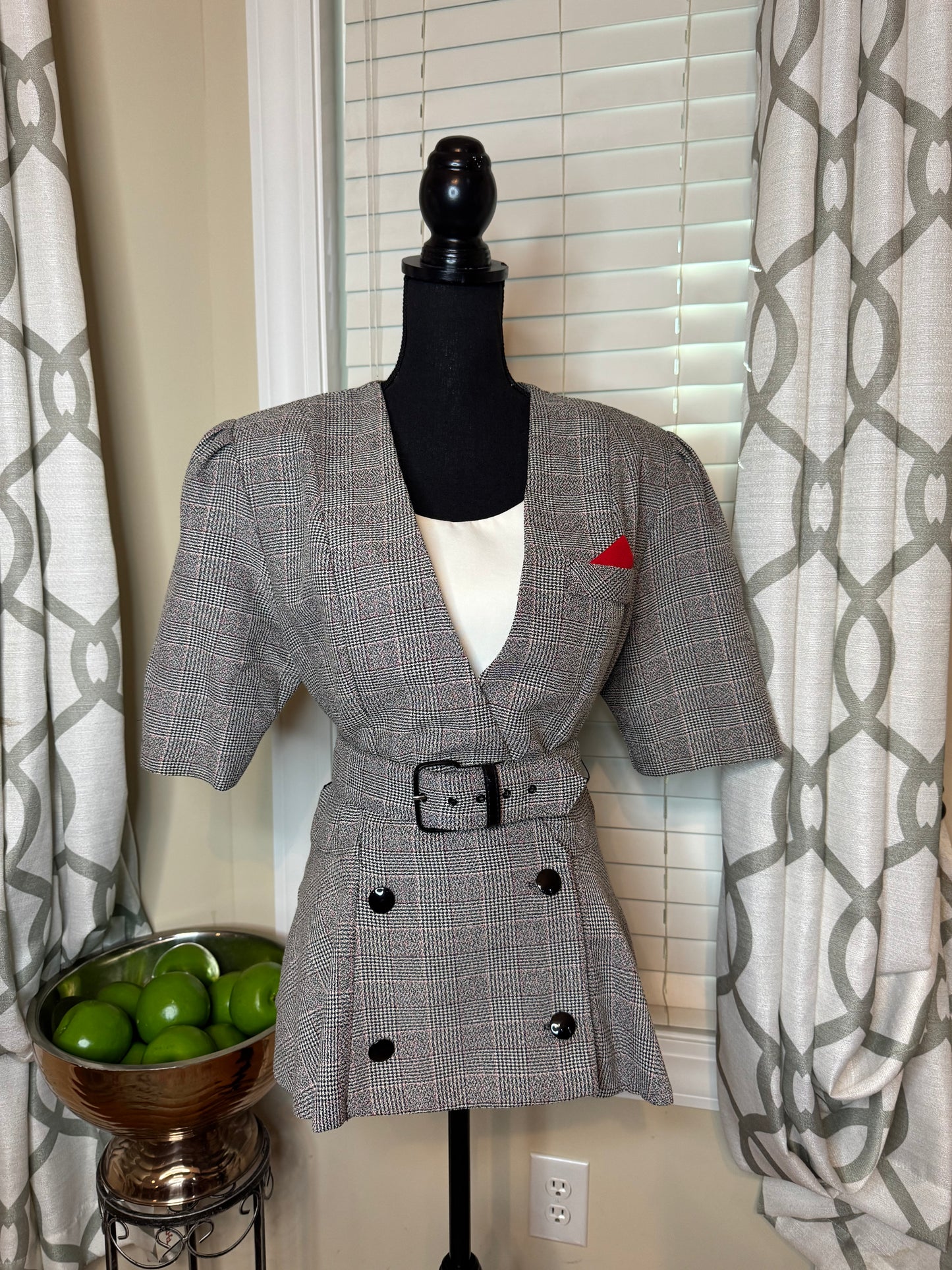 Vintage Peplum Top with Belt