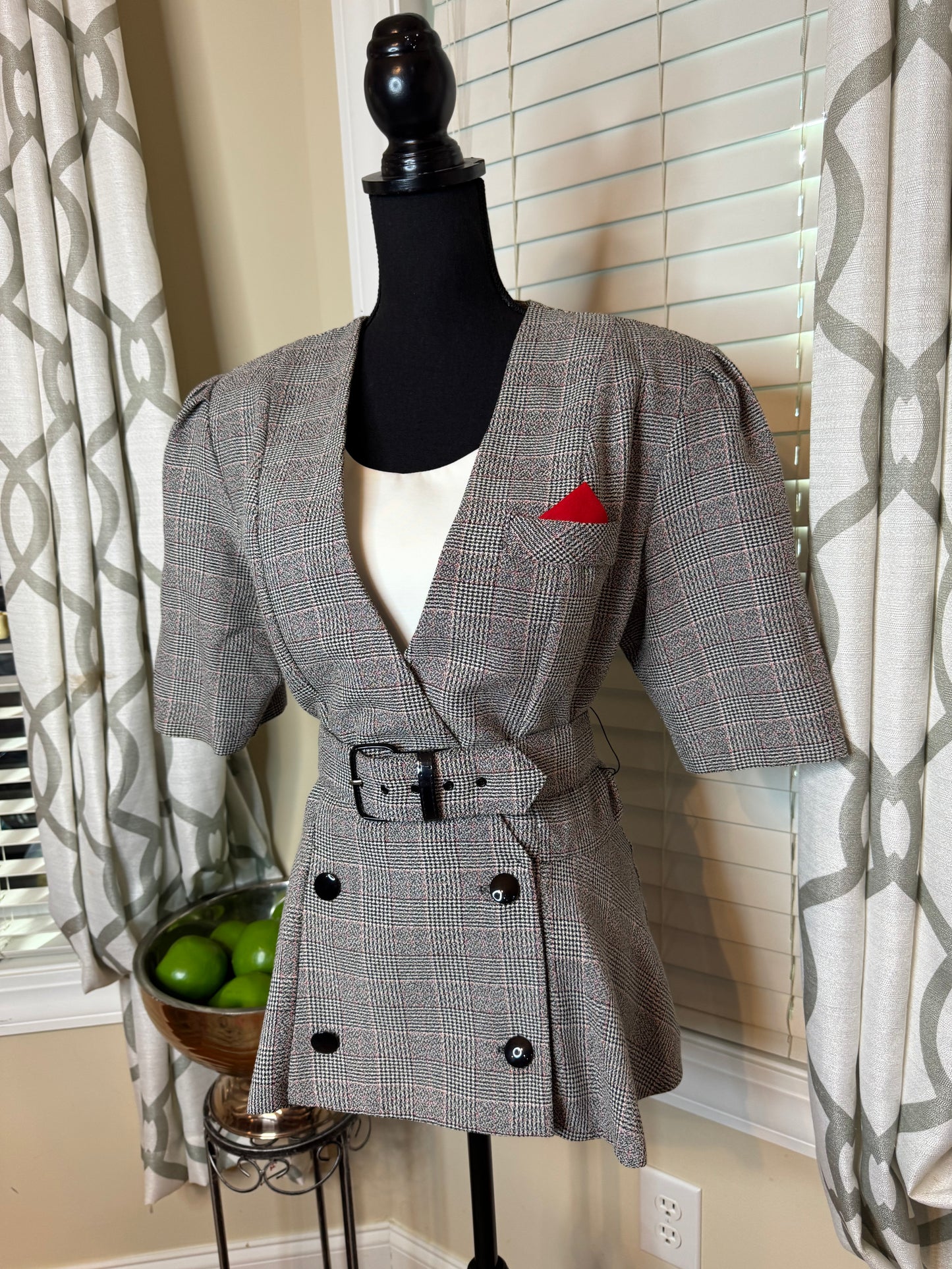 Vintage Peplum Top with Belt