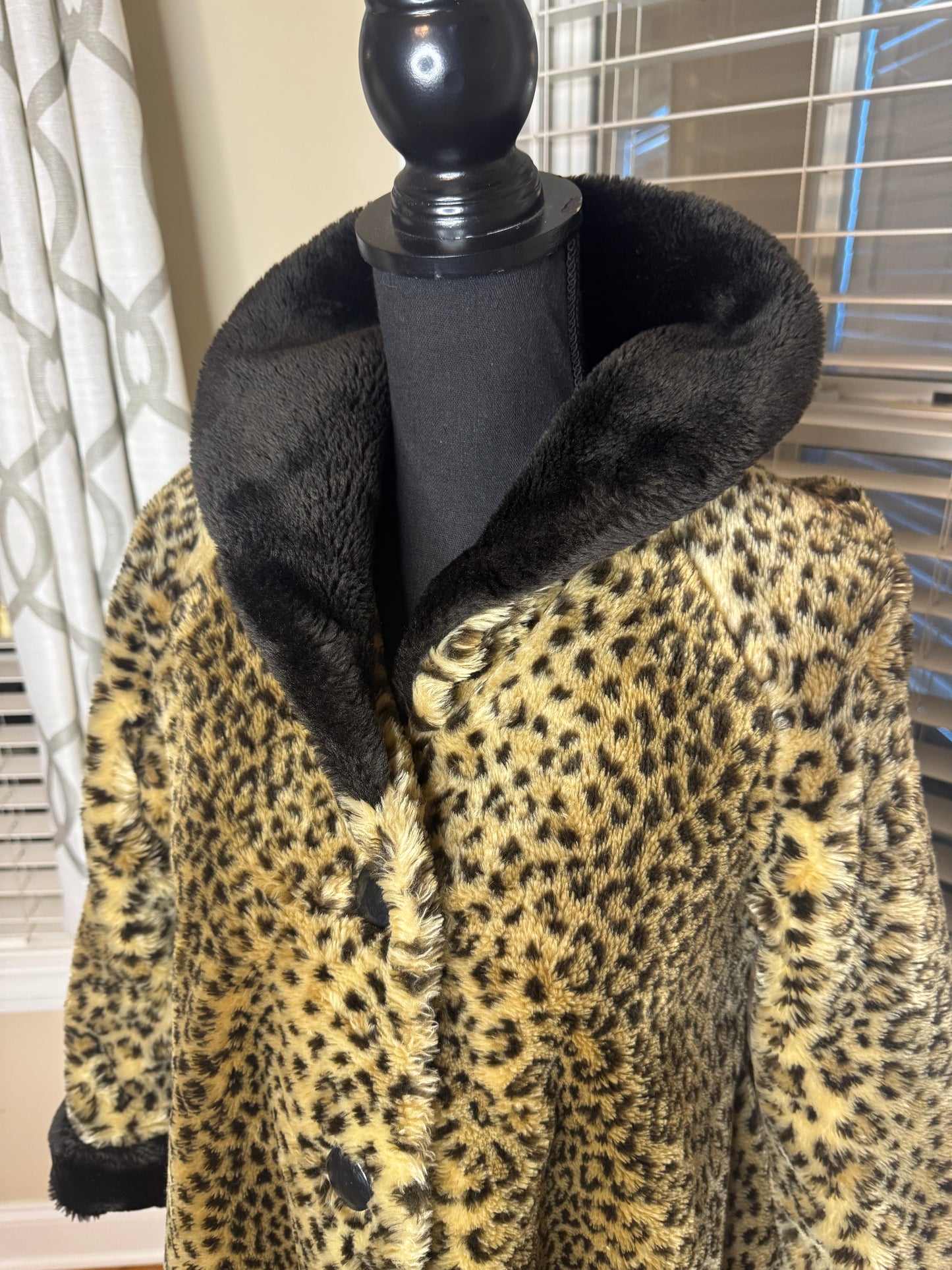 Casual Time Faux Fur Animal Print Coat
