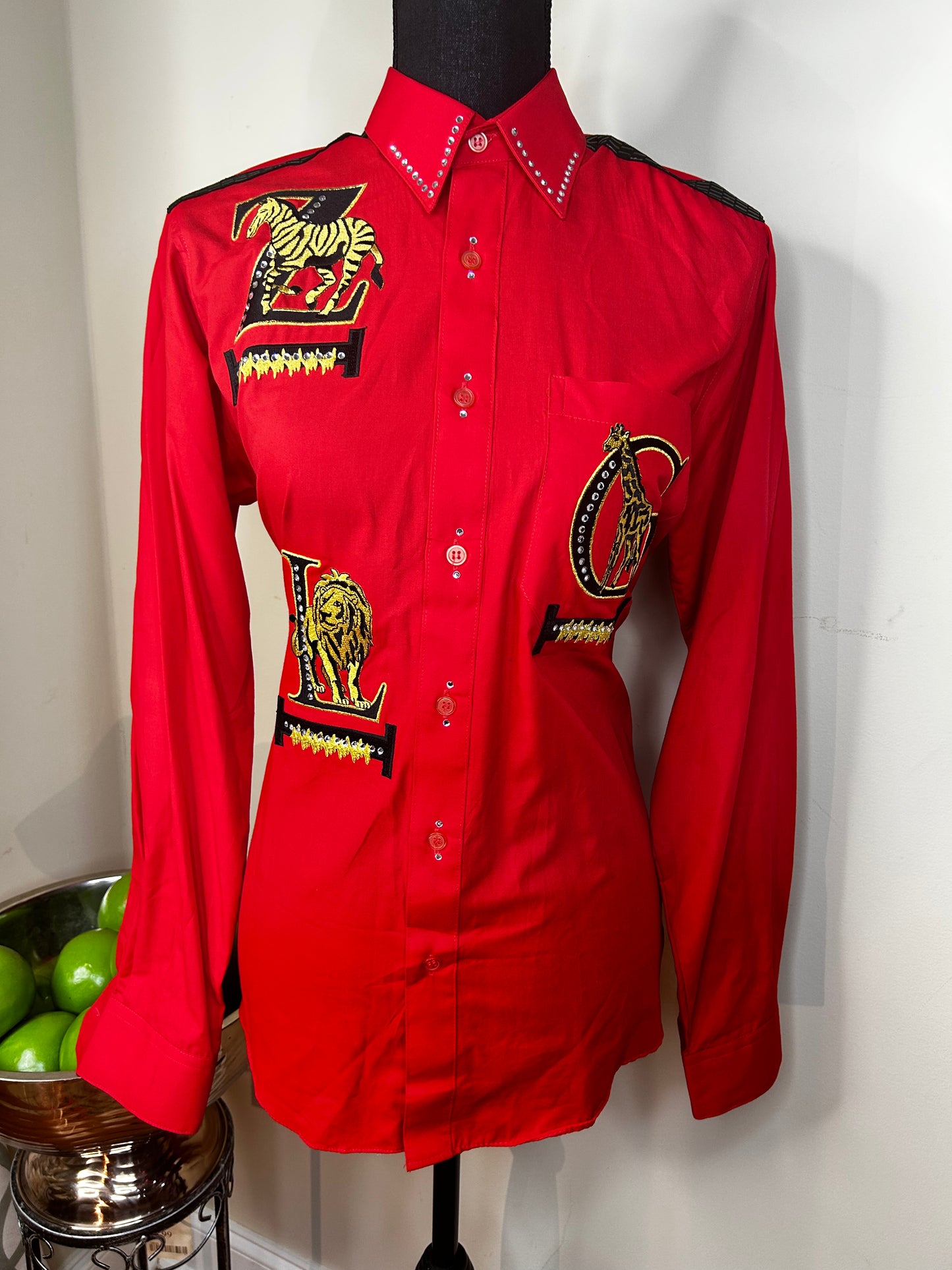 Mardel Bejeweled and Embroidered Animal Kingdom Shirt (NWOT)
