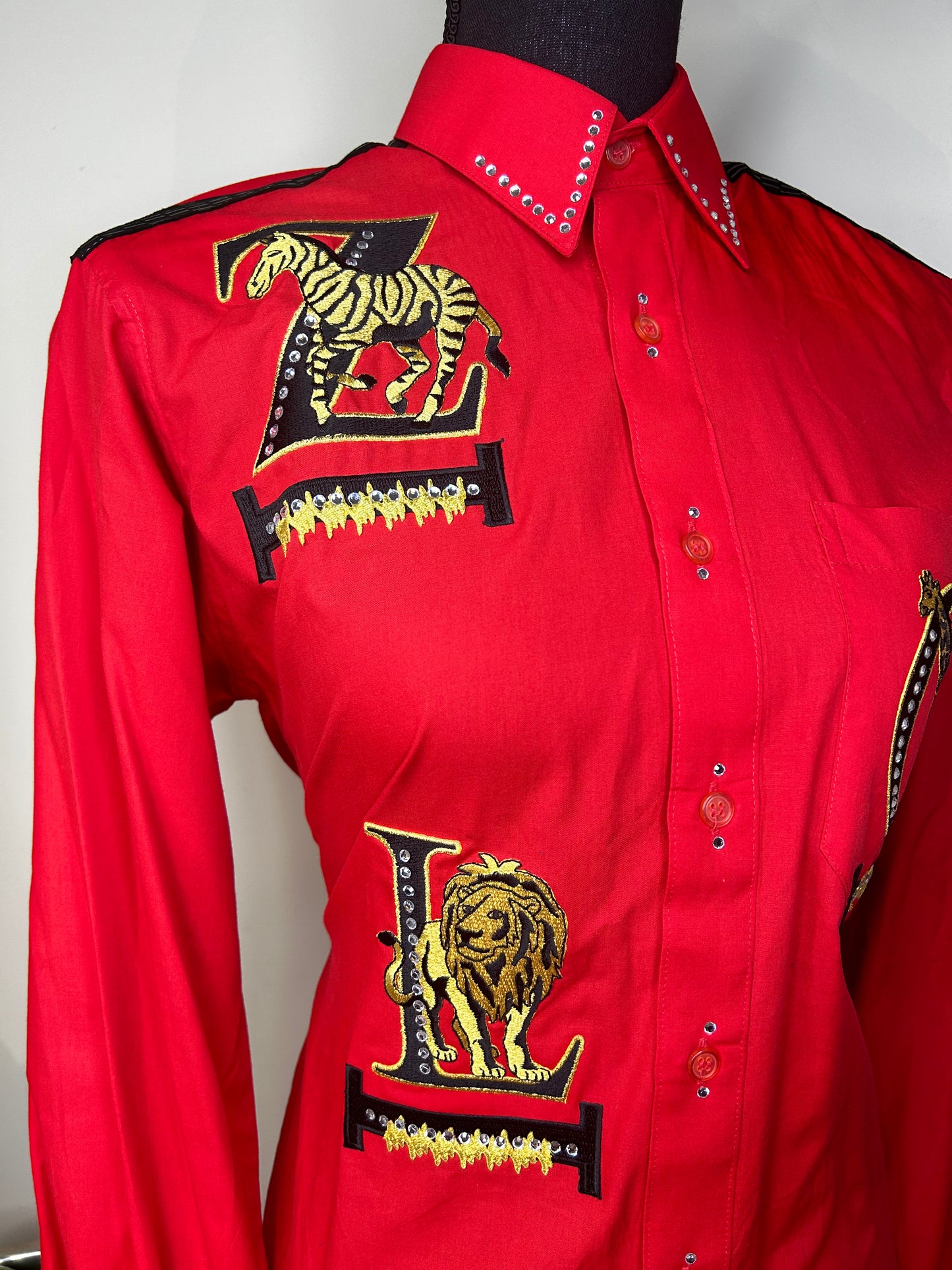 Mardel Bejeweled and Embroidered Animal Kingdom Shirt (NWOT)