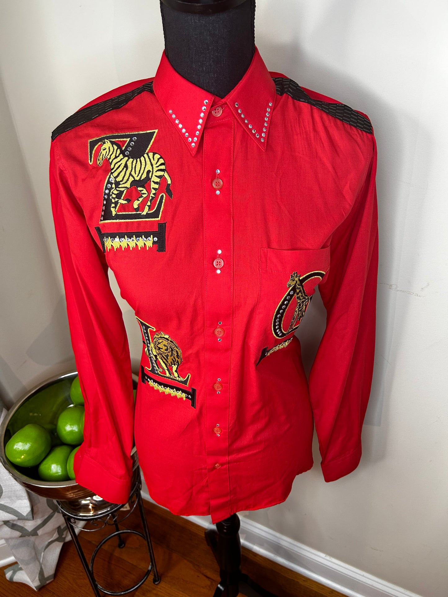 Mardel Bejeweled and Embroidered Animal Kingdom Shirt (NWOT)