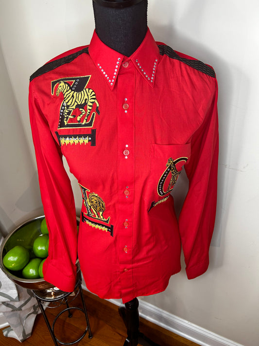 Mardel Bejeweled and Embroidered Animal Kingdom Shirt (NWOT)