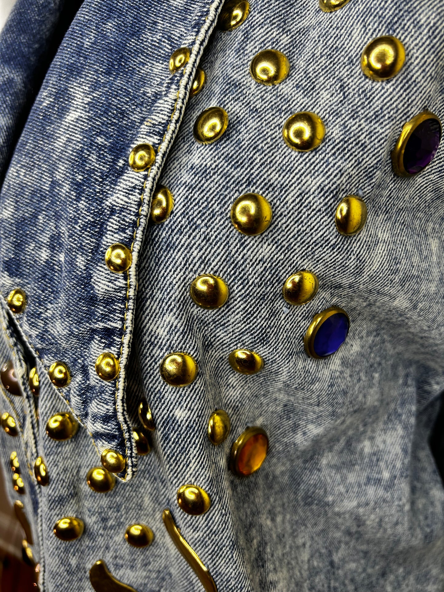 Monique Fashions Bejeweled Denim Shirt