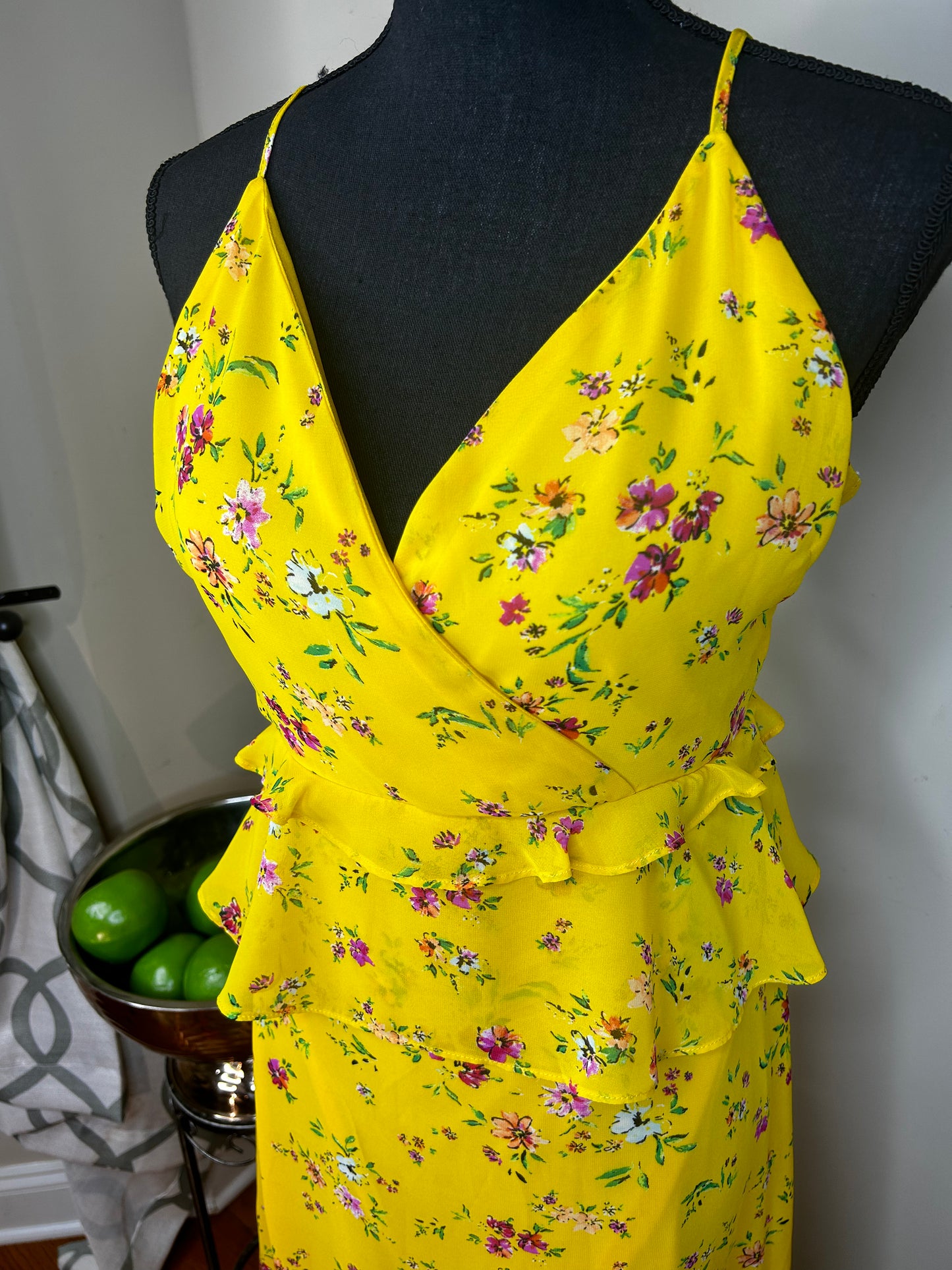 Lulus Sunshine Bouquet Yellow Floral Print Maxi Dress