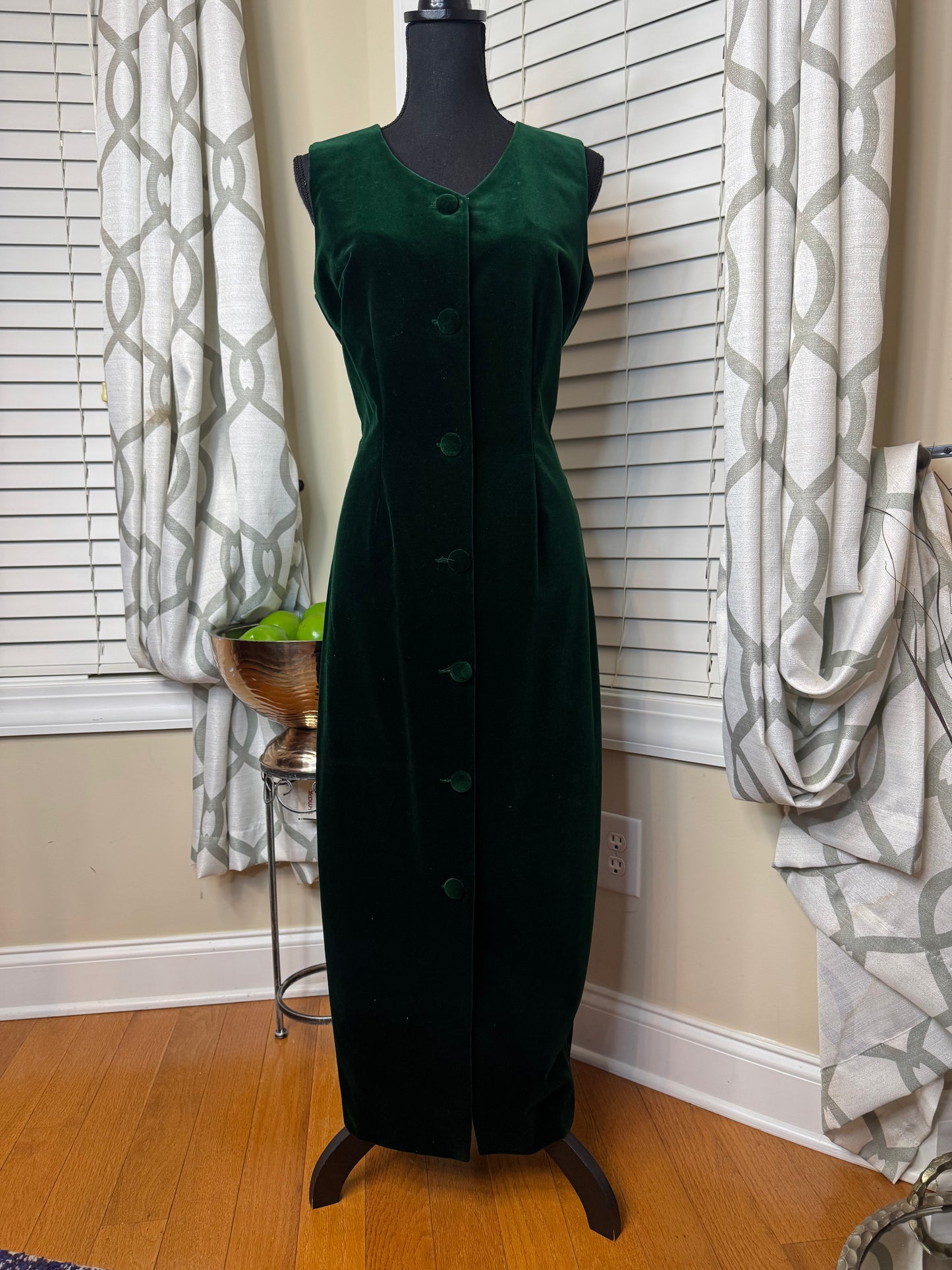 Maggie Breen 1980s Velour Vintage Dress