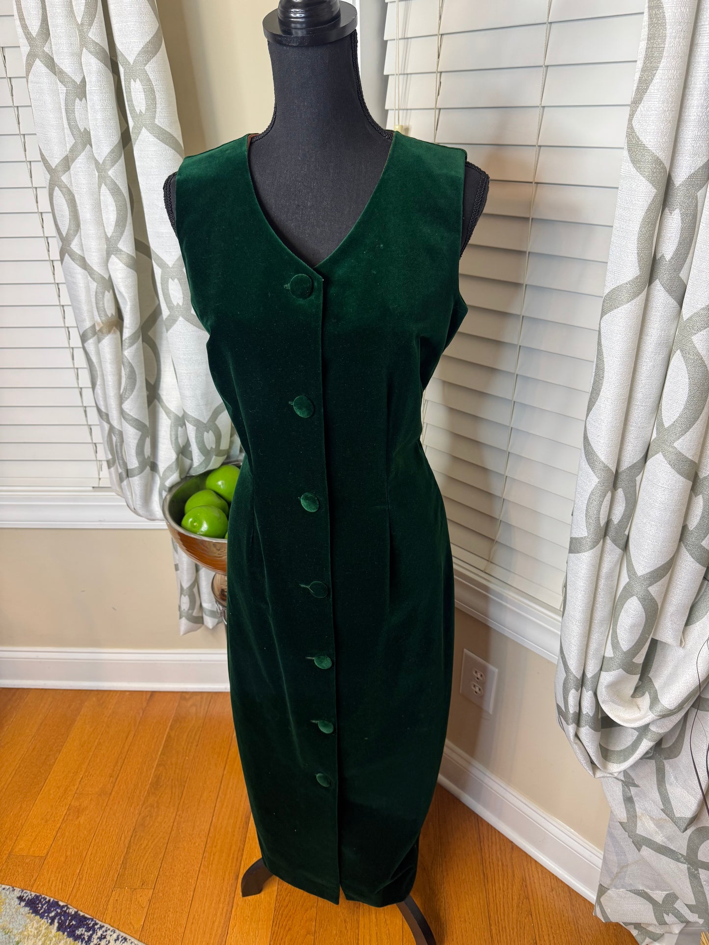 Maggie Breen 1980s Velour Vintage Dress
