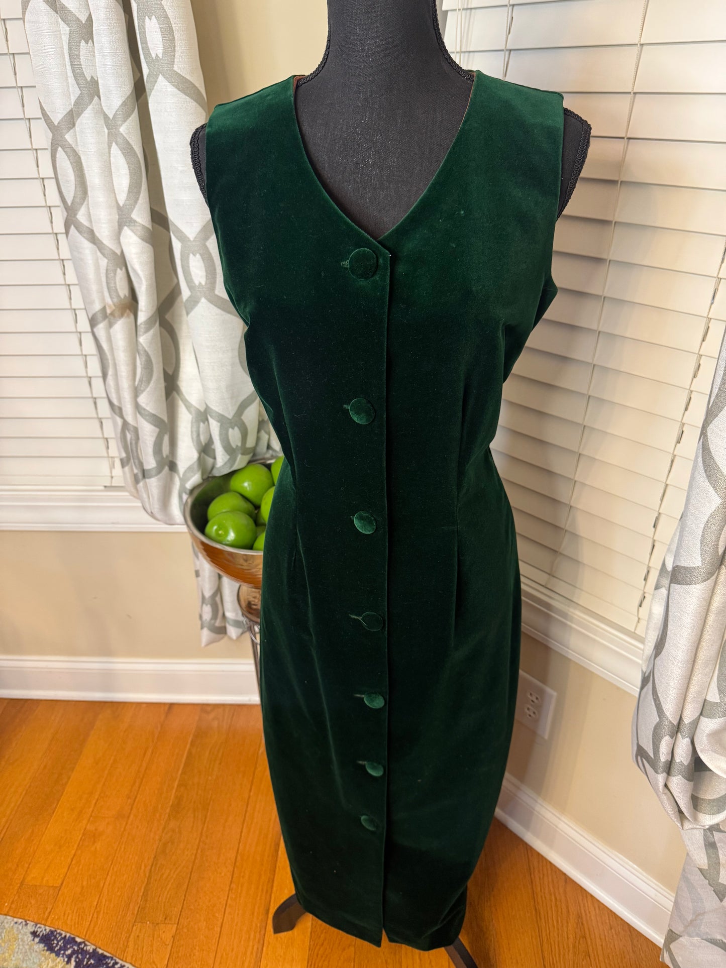 Maggie Breen 1980s Velour Vintage Dress