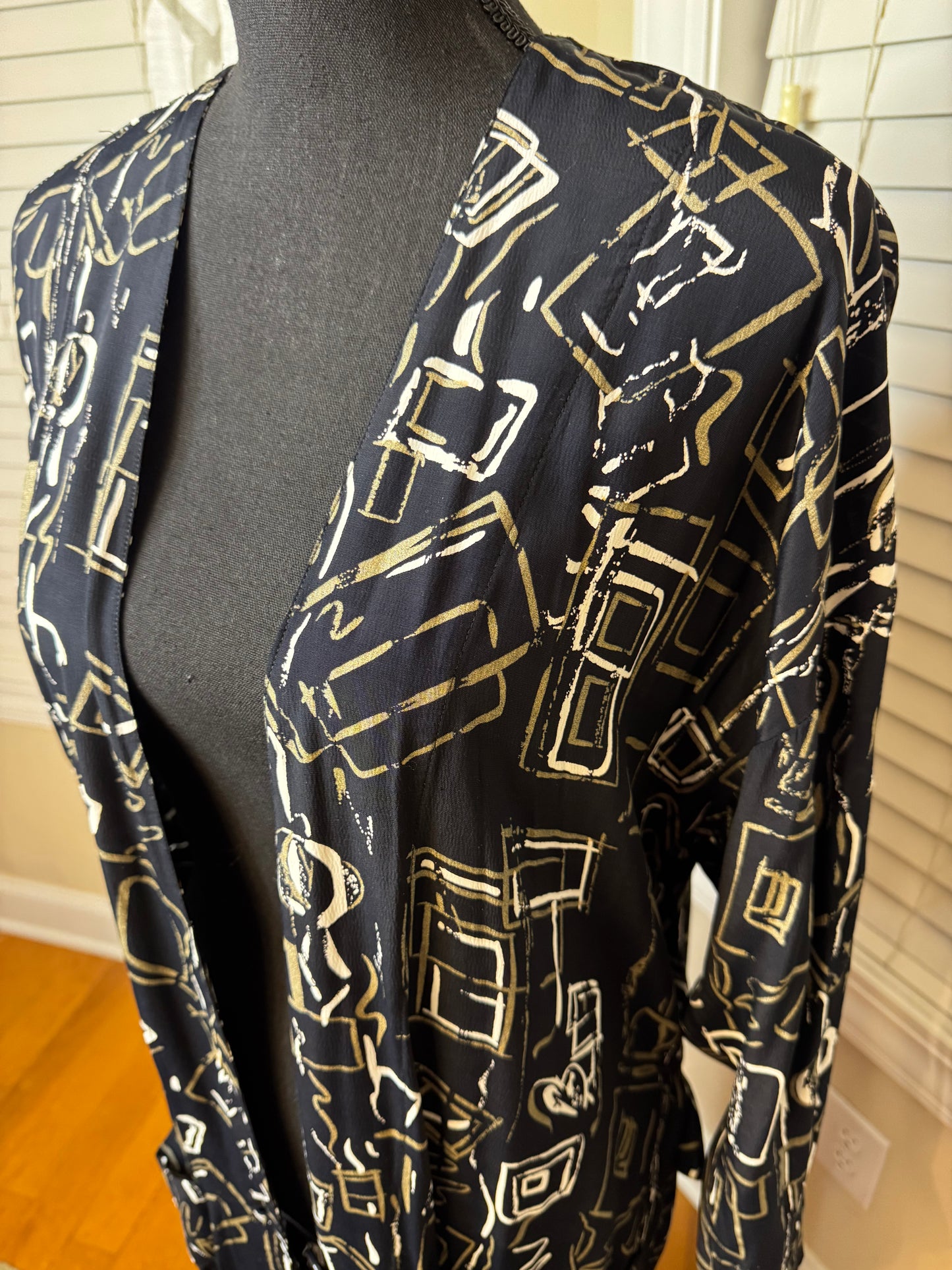 Joan Martin Vintage Duster with Single Button Closure and Adjustable Back