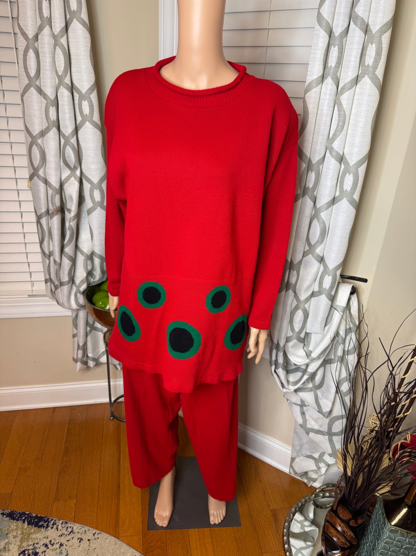Rio Fashions Vintage 2-Piece Sweater Knit Pants Set