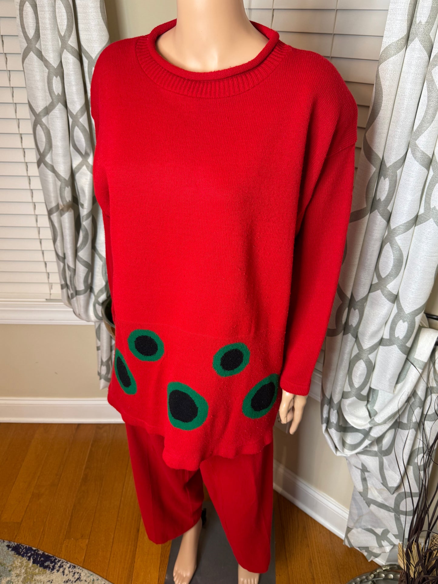 Rio Fashions Vintage 2-Piece Sweater Knit Pants Set