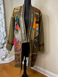 Vintage Fixsun Linen Patchwork Duster