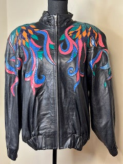 EREZ 1980's Snakeskin Leather Jacket