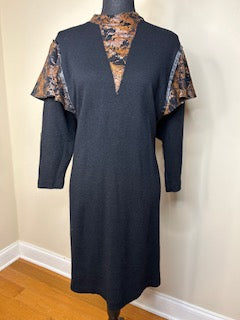 Viva Creations 100% Leather Trimmed Sweater Dress