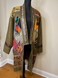 Vintage Fixsun Linen Patchwork Duster