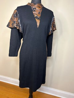 Viva Creations 100% Leather Trimmed Sweater Dress