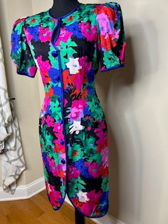 Vintage Flora King New York Silk Dress