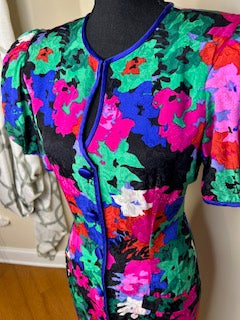 Vintage Flora King New York Silk Dress
