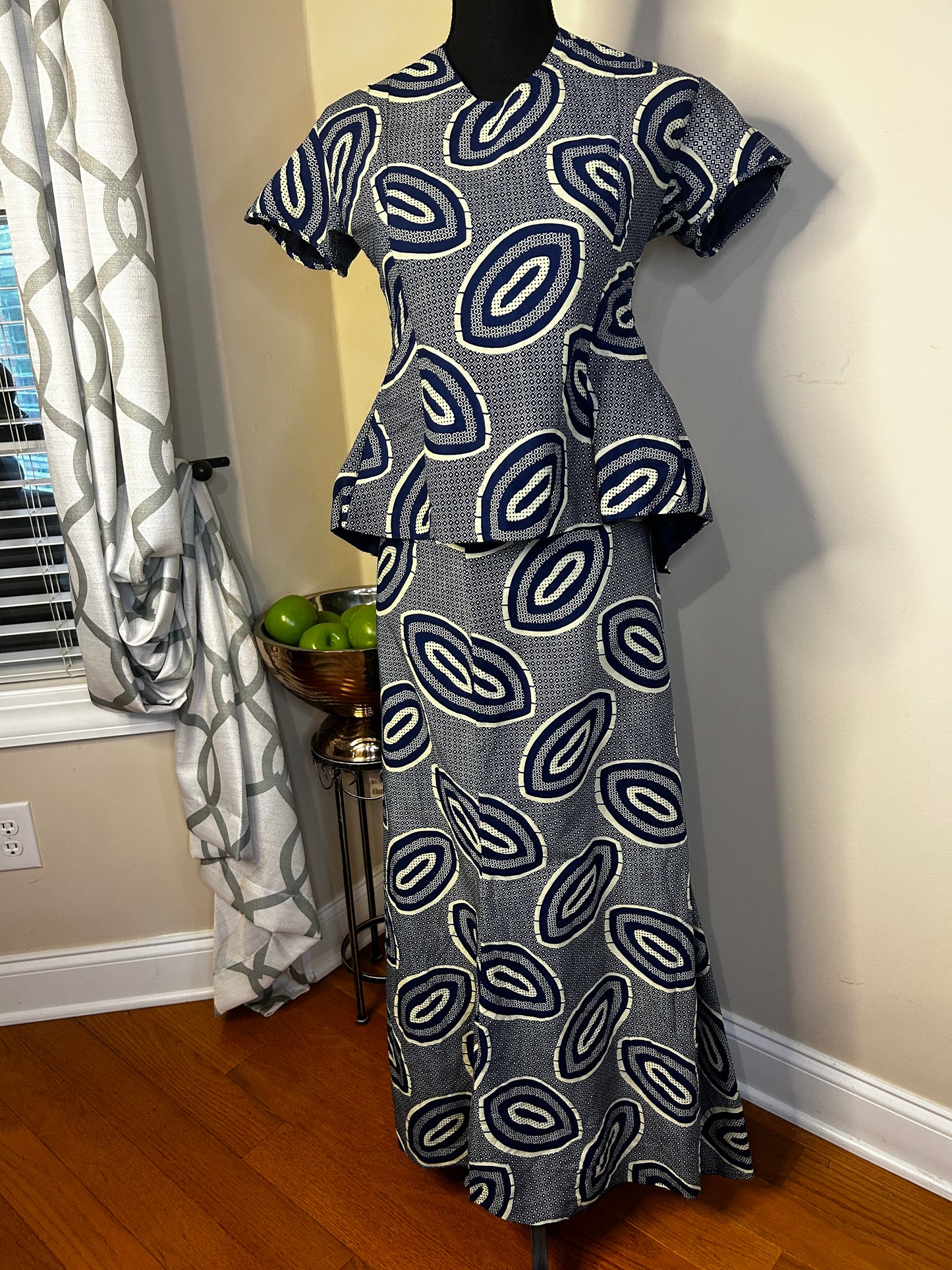 Handmade Tribal Skirt Set with Peplum Top