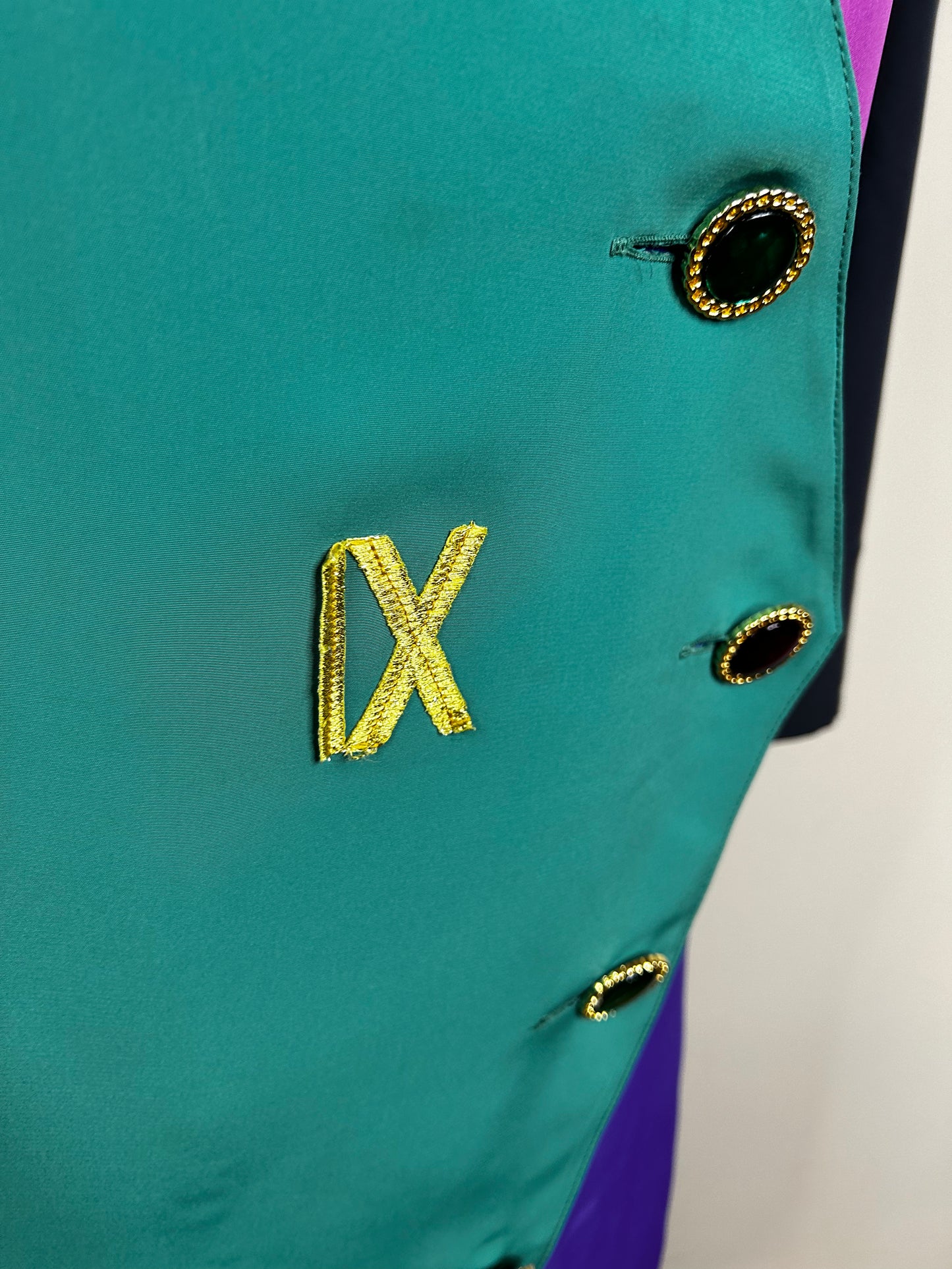 VTG Ronnetta 90s Bejeweled Colorblock Shirt with Roman Numerals