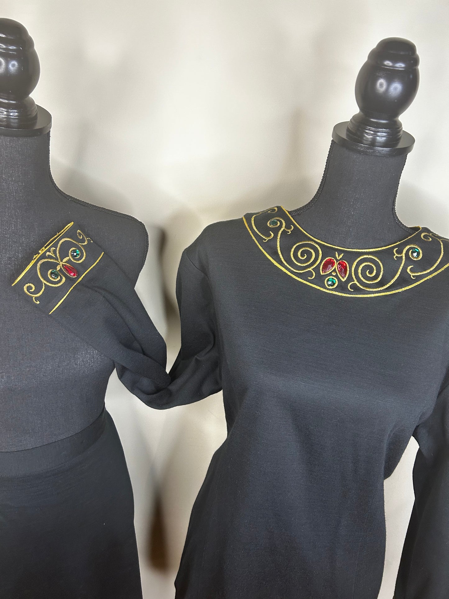 Vtg Andrea Gayle Collections Bejeweled and Embroidered Skirt Set