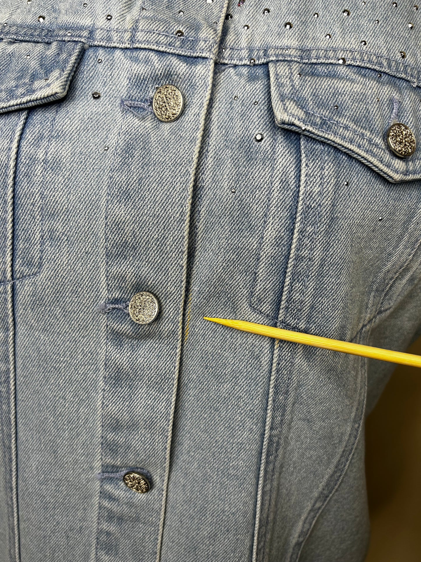 Christine Alexander Denim Vest with Silver Studs