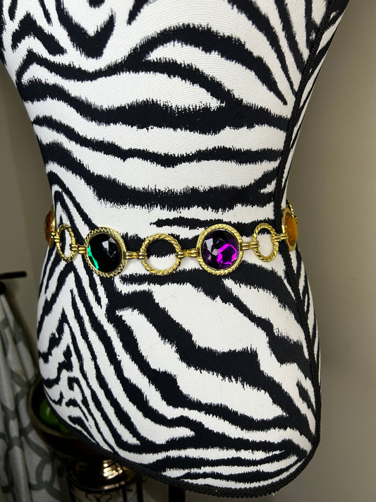 Vtg Jewel Belt (6 Jewels)
