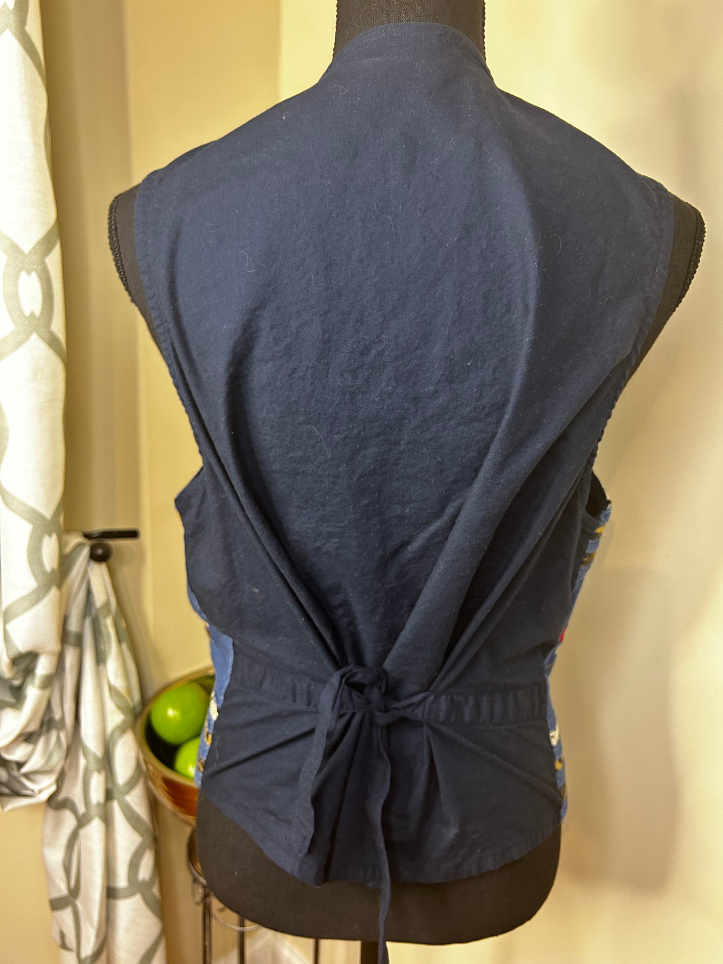 Denim Vest with Cat Design