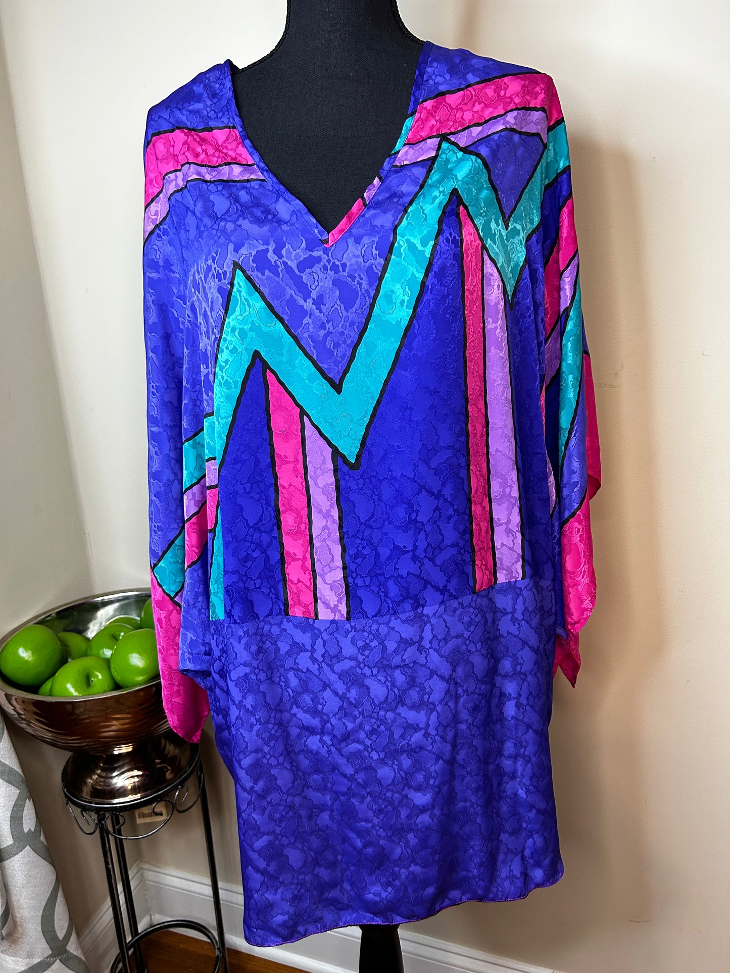 Vtg 90s Ruth Norman Abstract Kimono/Kaftan NWT