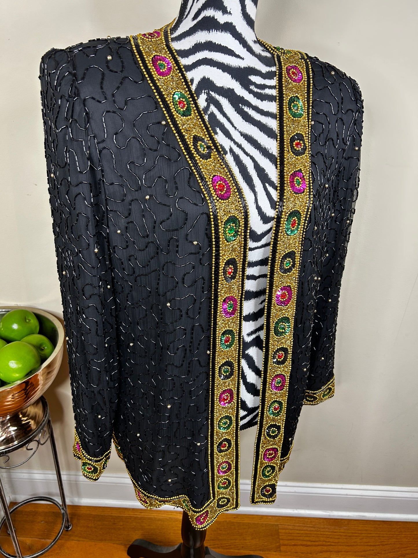 Vtg Laurence Kazar Sequin Jacket