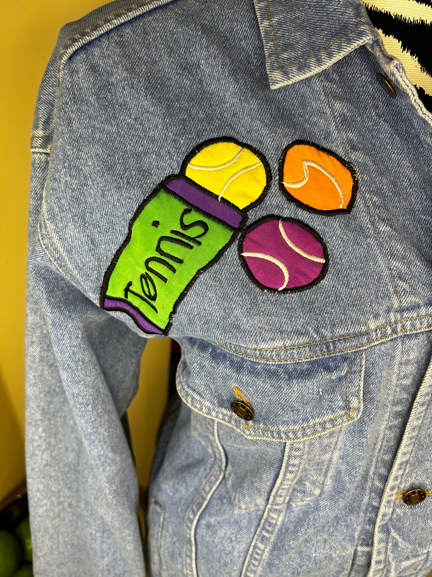 Silkscapes Denim Tennis Theme Jacket