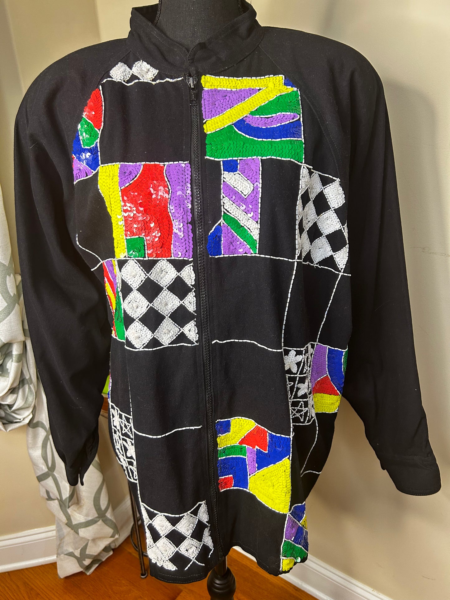 Modi Denim Jacket with Multi Color Sequin