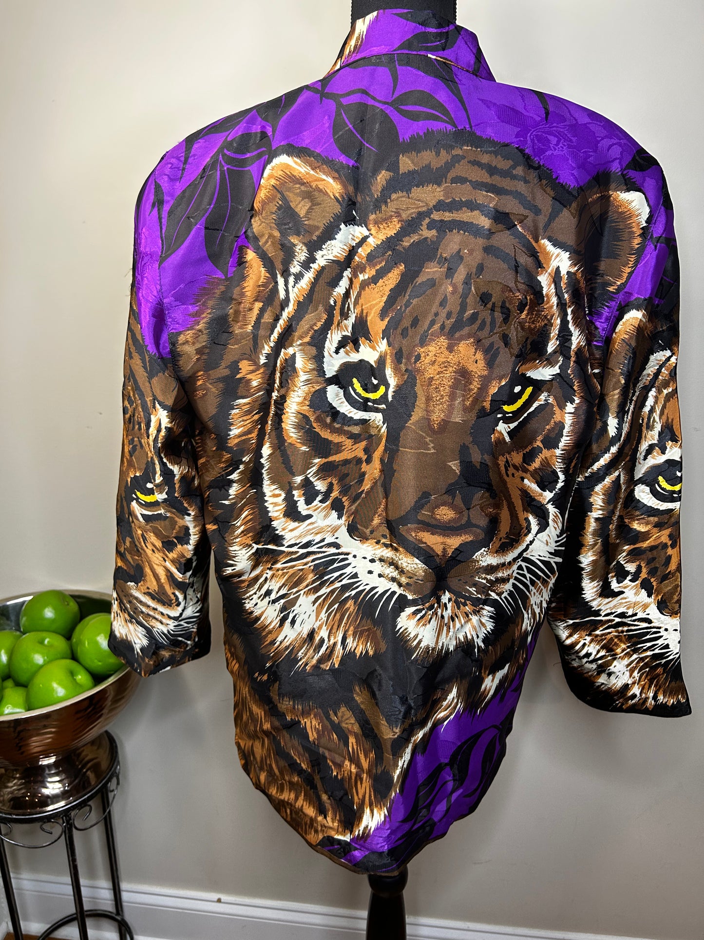 Vintage 80s-90s Purple and Black Tiger Blazer