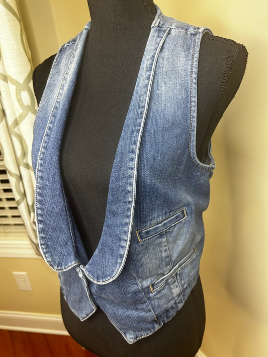 Vtg Chico's Denim Vest