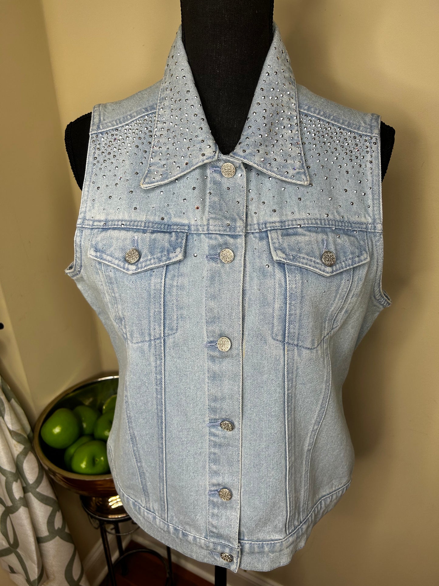 Christine Alexander Denim Vest with Silver Studs