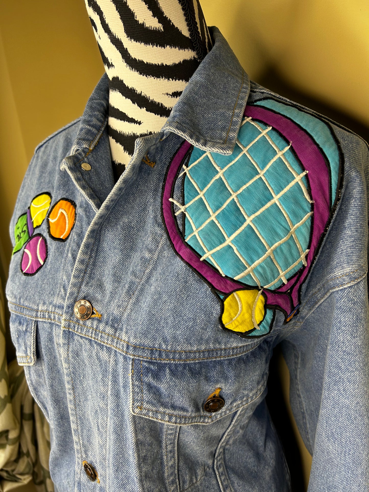 Silkscapes Denim Tennis Theme Jacket