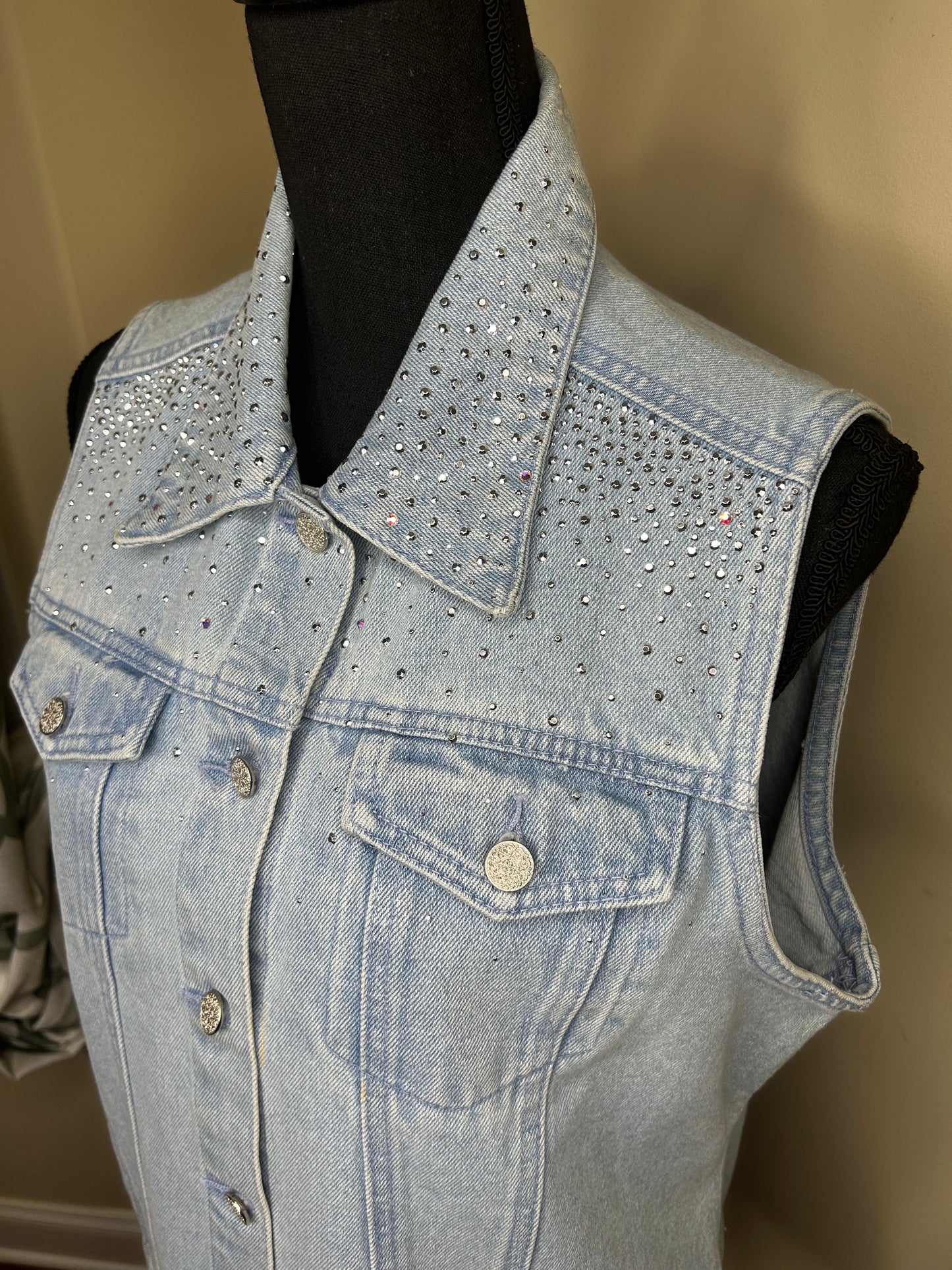 Christine Alexander Denim Vest with Silver Studs