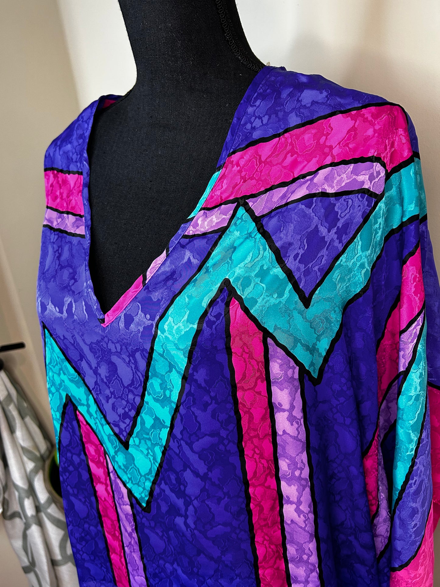 Vtg 90s Ruth Norman Abstract Kimono/Kaftan NWT