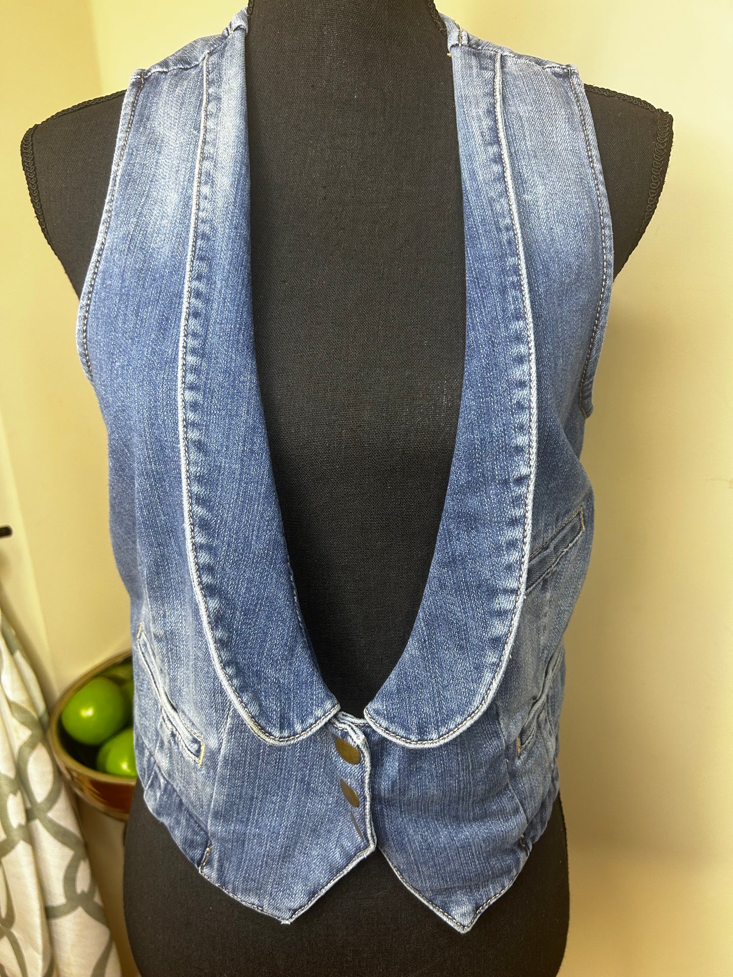 Vtg Chico's Denim Vest