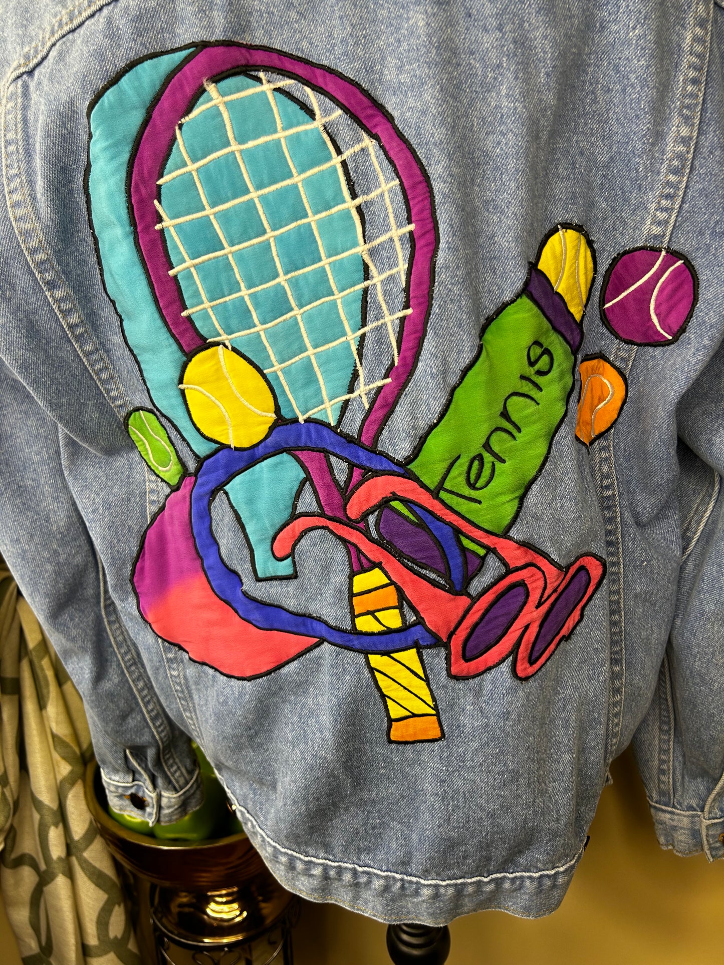 Silkscapes Denim Tennis Theme Jacket