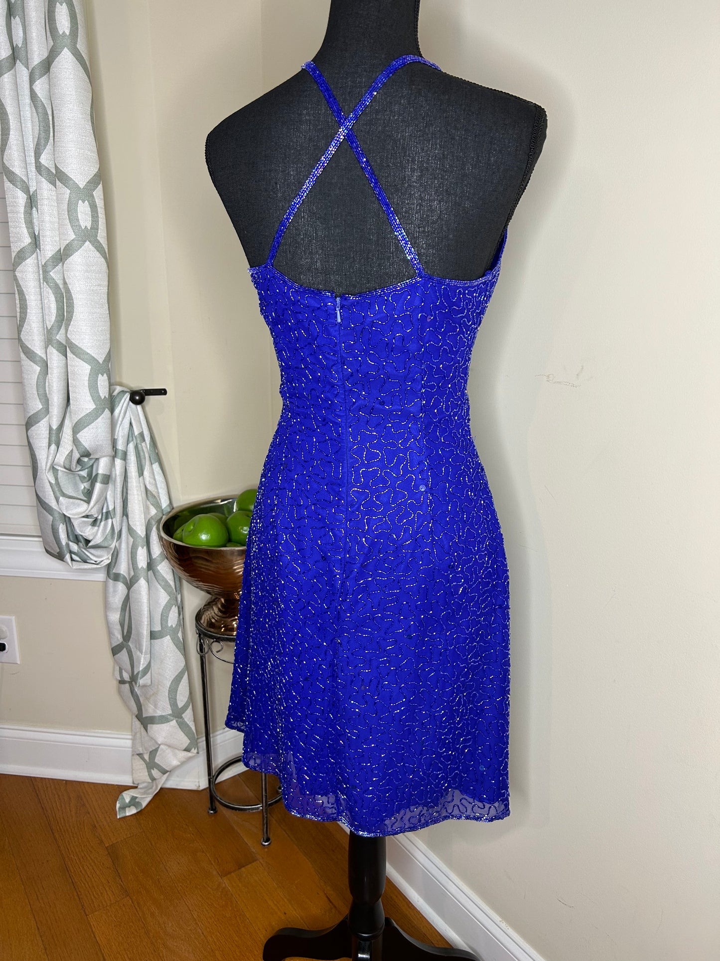 SCALA Blue Beaded Dress NWT