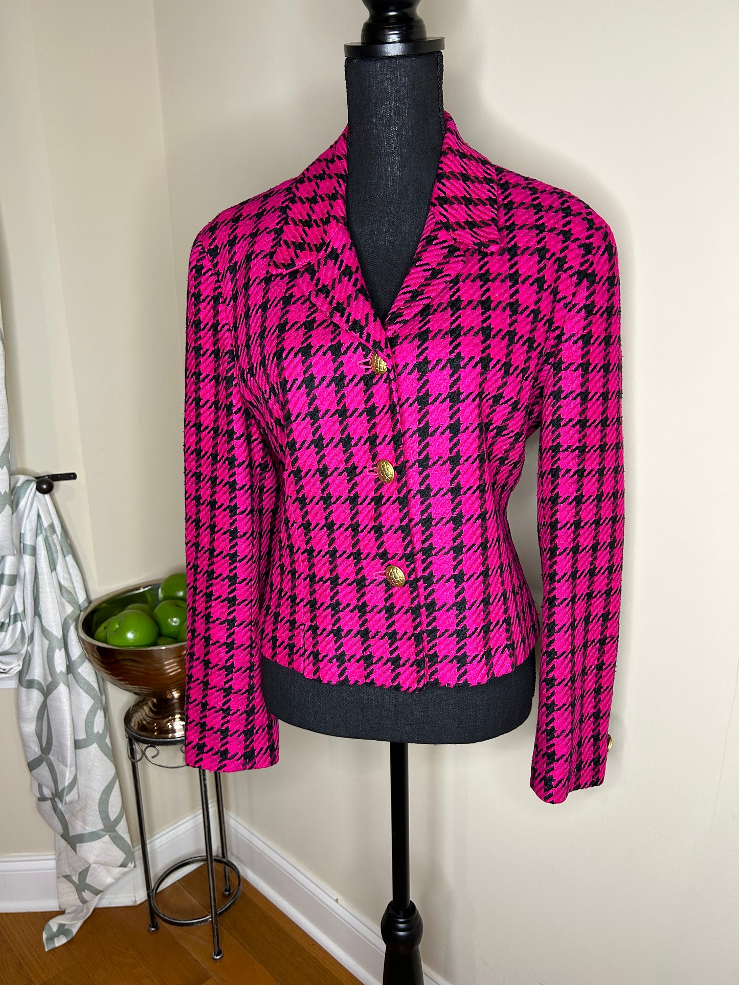 Pink Doncaster Houndstooth Blazer