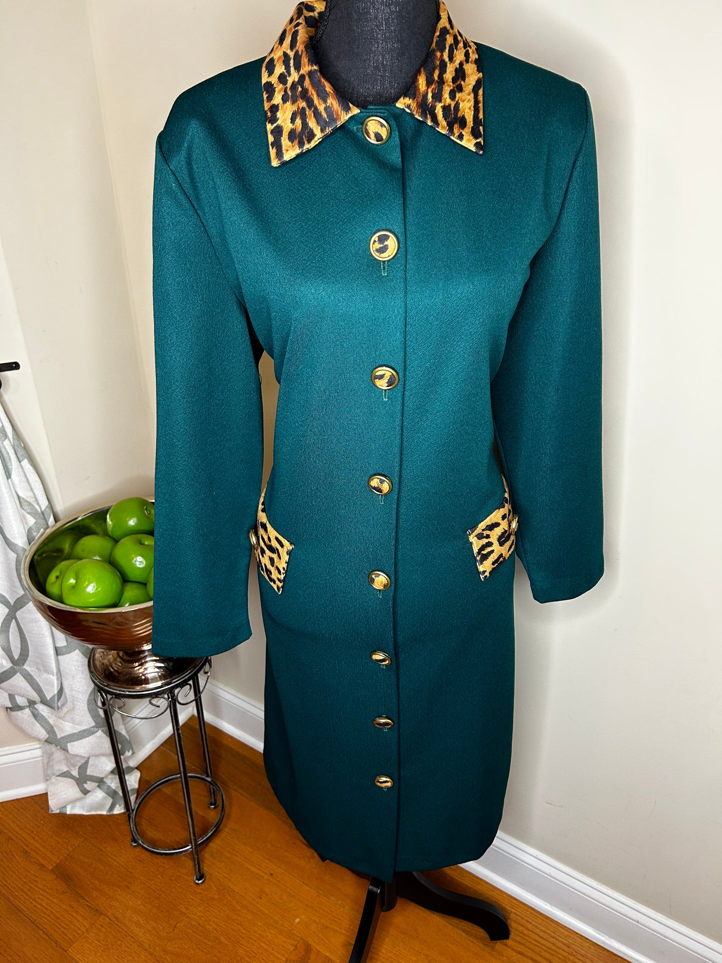Anthony Richards Leopard Trimmed Dress