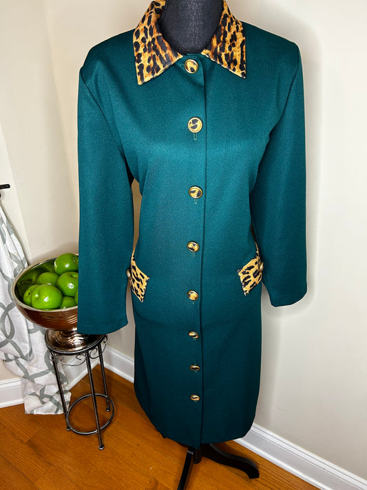 Anthony Richards Leopard Trimmed Dress