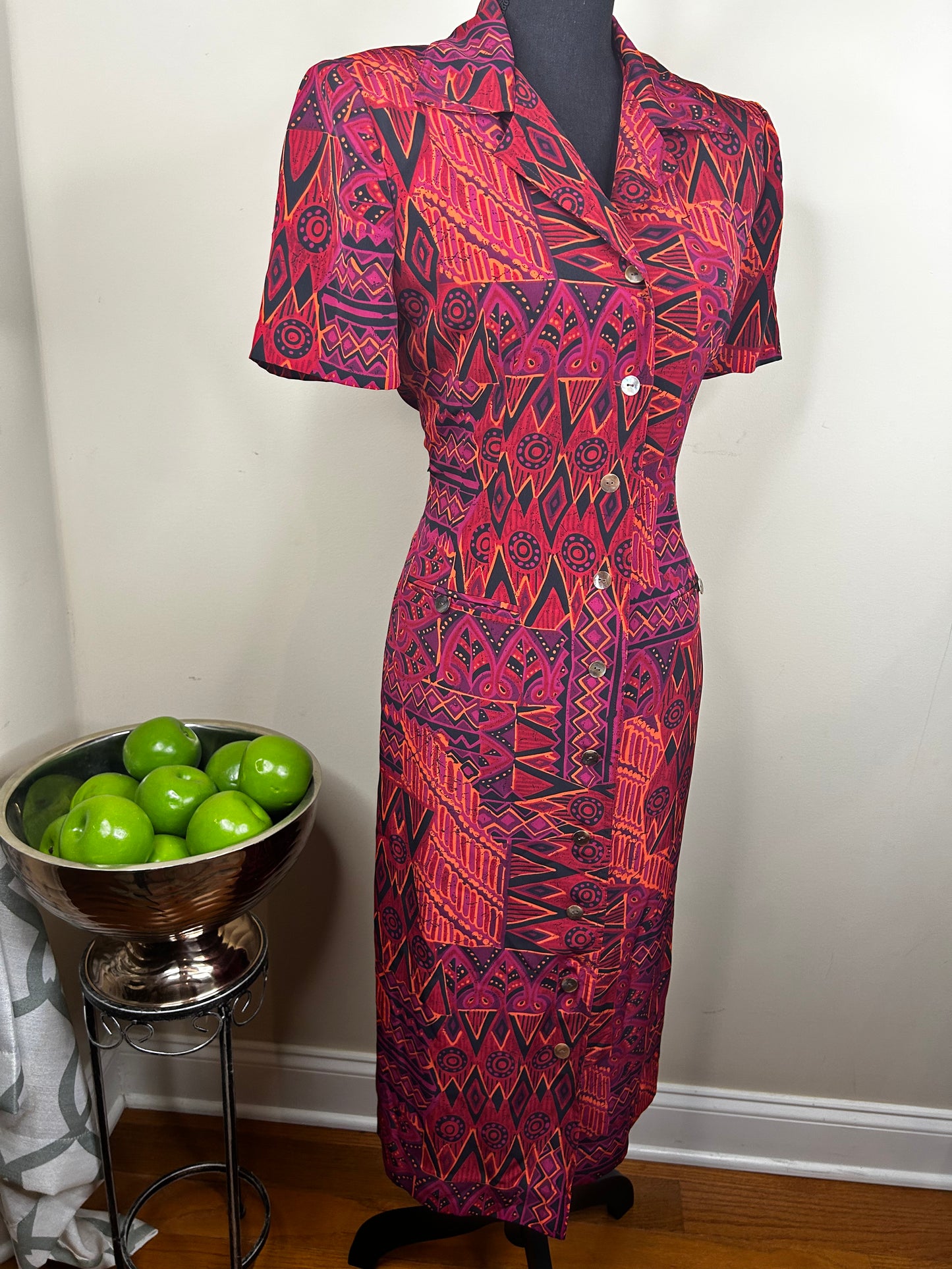 90s Positive Attitude Abstract Print Dress