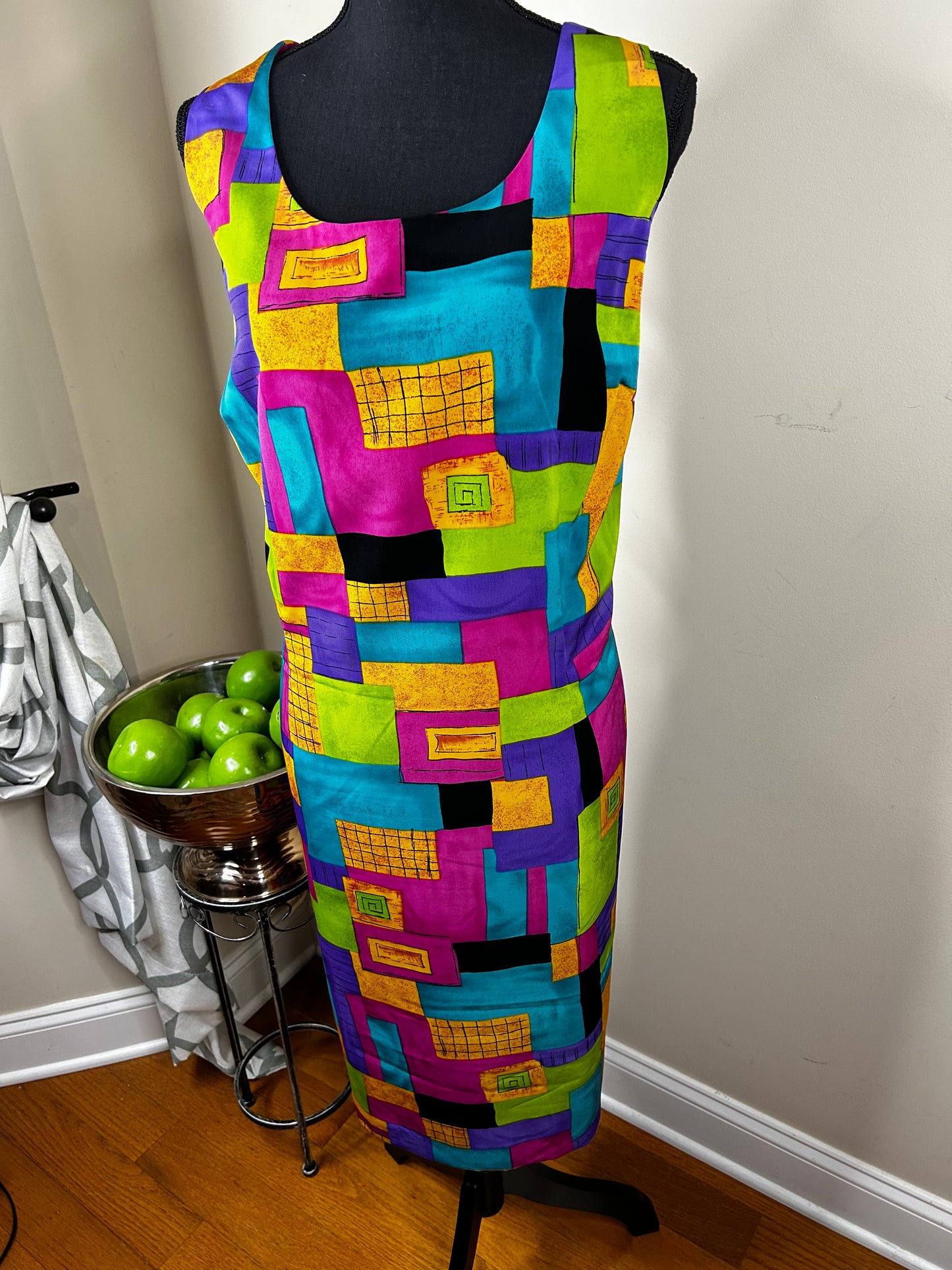 Vintage John Philips Plus Size Geometric Print Dress