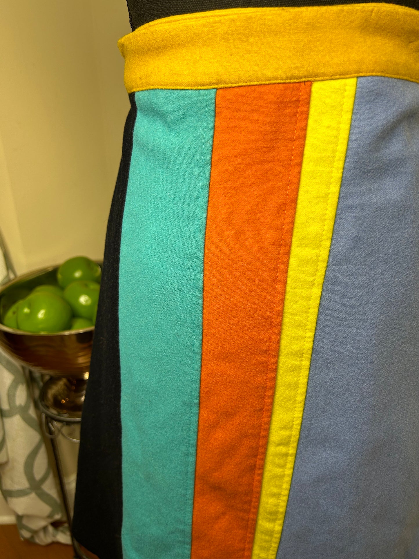 Harve' Benard Wool Colorblock Skirt