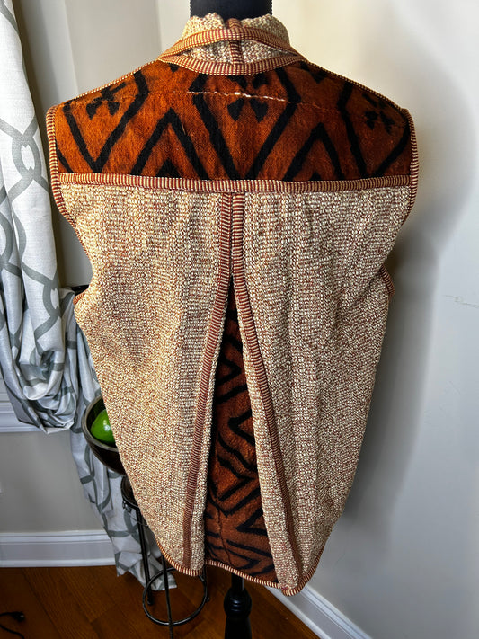 Vintage HNEVA HNEVA Mudcloth “Bogolanfini” Vest/Duster